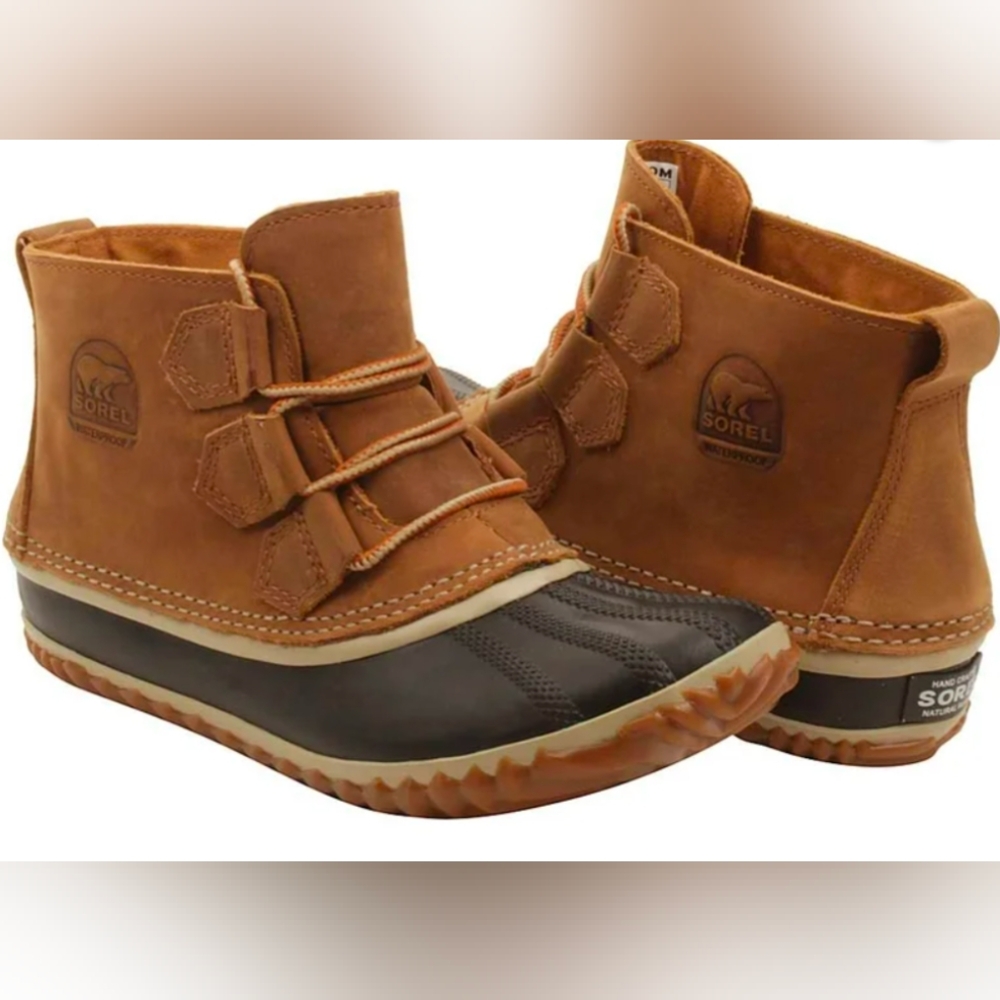Sorel Women's Out N About™ Leather Duck Rain Boots Size 7.5 Like New MSRP $120 - Picture 2 of 9
